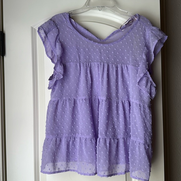 Francesca’s Purple Flowy Top - Picture 1 of 2
